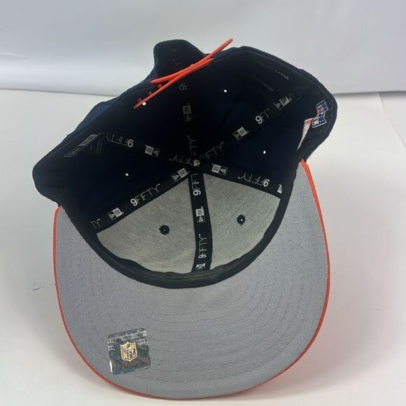 New Era Denver Broncos Navy Blue Baycik 9FIFTY Mens Snapback Hat - Picture 8 of 13